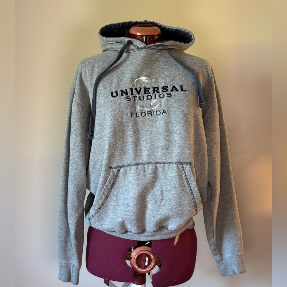 Vintage 90’s Universal Studios Florida Gray Hoodie Sweatshirt Theme Park